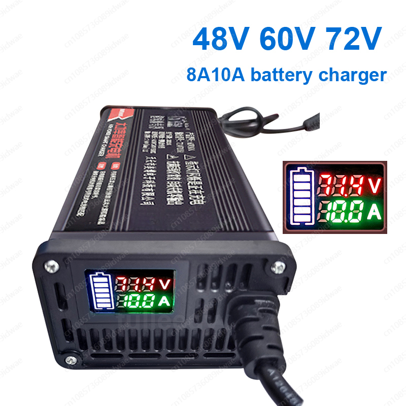 72V 15A Fast Charger - Caricabatterie intelligente con display digitale 48V