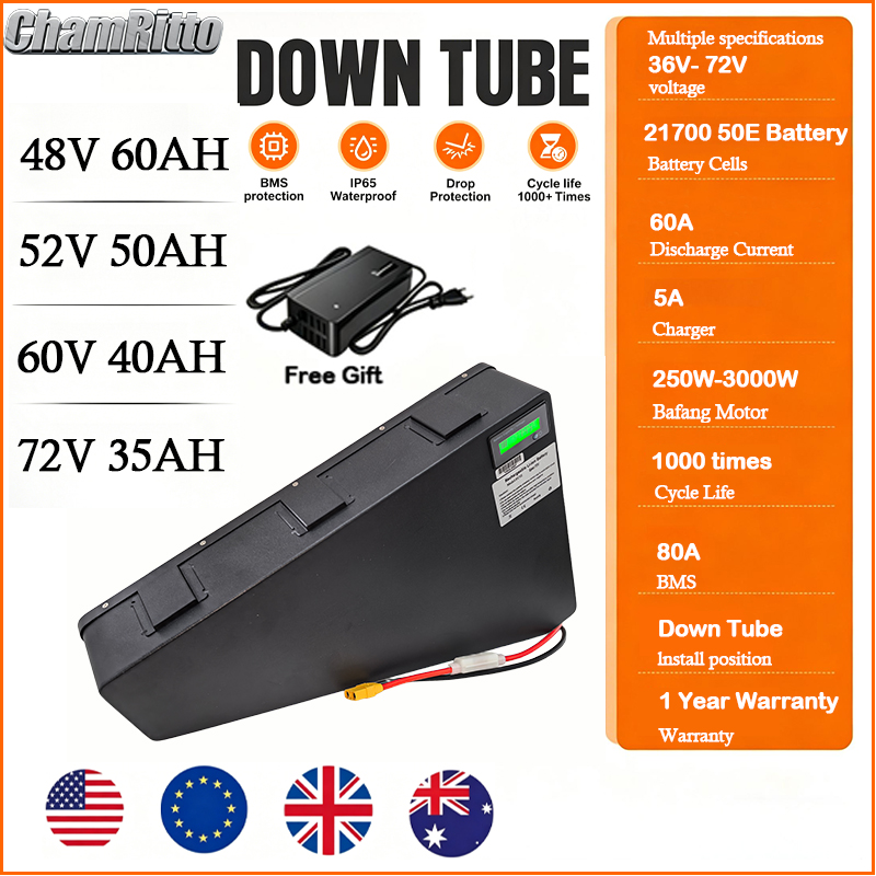 Batteria triangolare per bici  - 72V 50Ah 21700 Lithium Battery recensione e prezzo